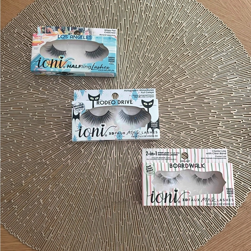 NEW Ioni 3D Faux Mink Lashes Set of 3 - Boardwalk, Los Angeles & Rodeo Drive